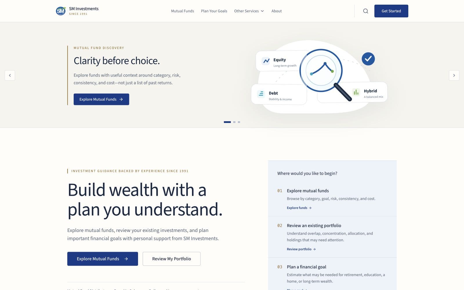 SM Investments website shown on a desktop screen